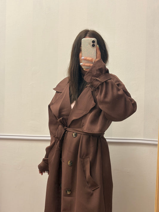 TRENCH LUNGO CIOCCOLATO