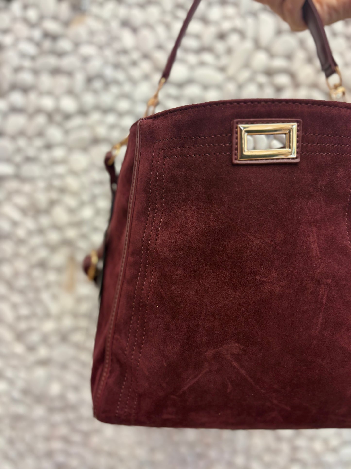 BORSA BURGUNDY CAMOSCIO