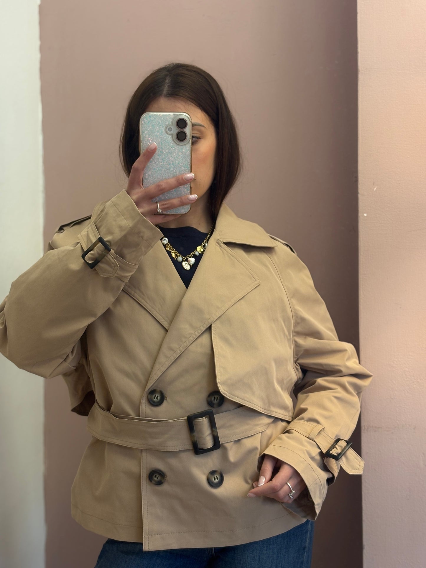 TRENCH CORTO BEIGE