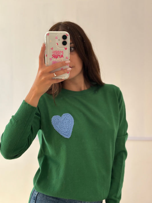 MAGLIONE CUORE VERDE