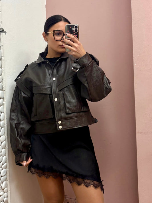 GIUBBINO ECOPELLE CIOCCOLATO