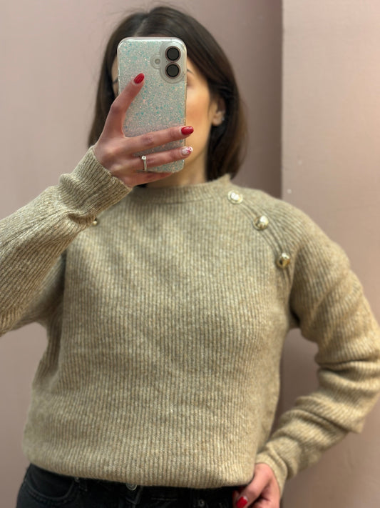 MAGLIONE PANNA CON BOTTONI