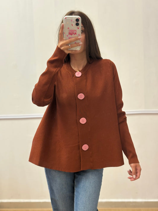 CARDIGAN MARRONE