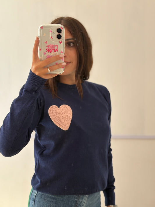 MAGLIONE CUORE BLU