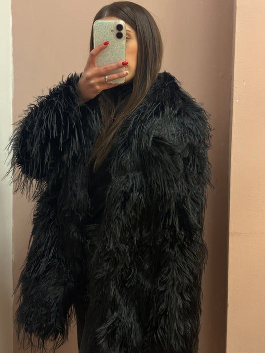 CAPPOTTO PELLICCIA NERO