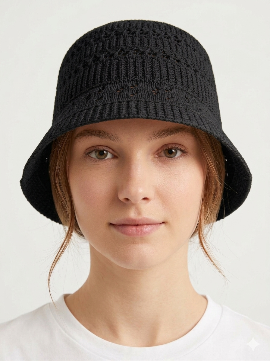 CAPPELLO CROCHET NERO