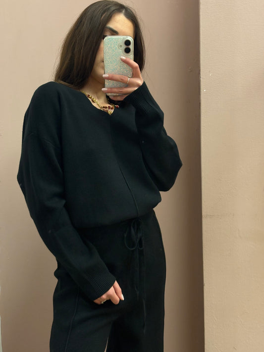 COORD SET IN MAGLIA NERO