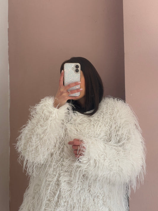 GIACCA PELLICCIA BIANCO LATTE