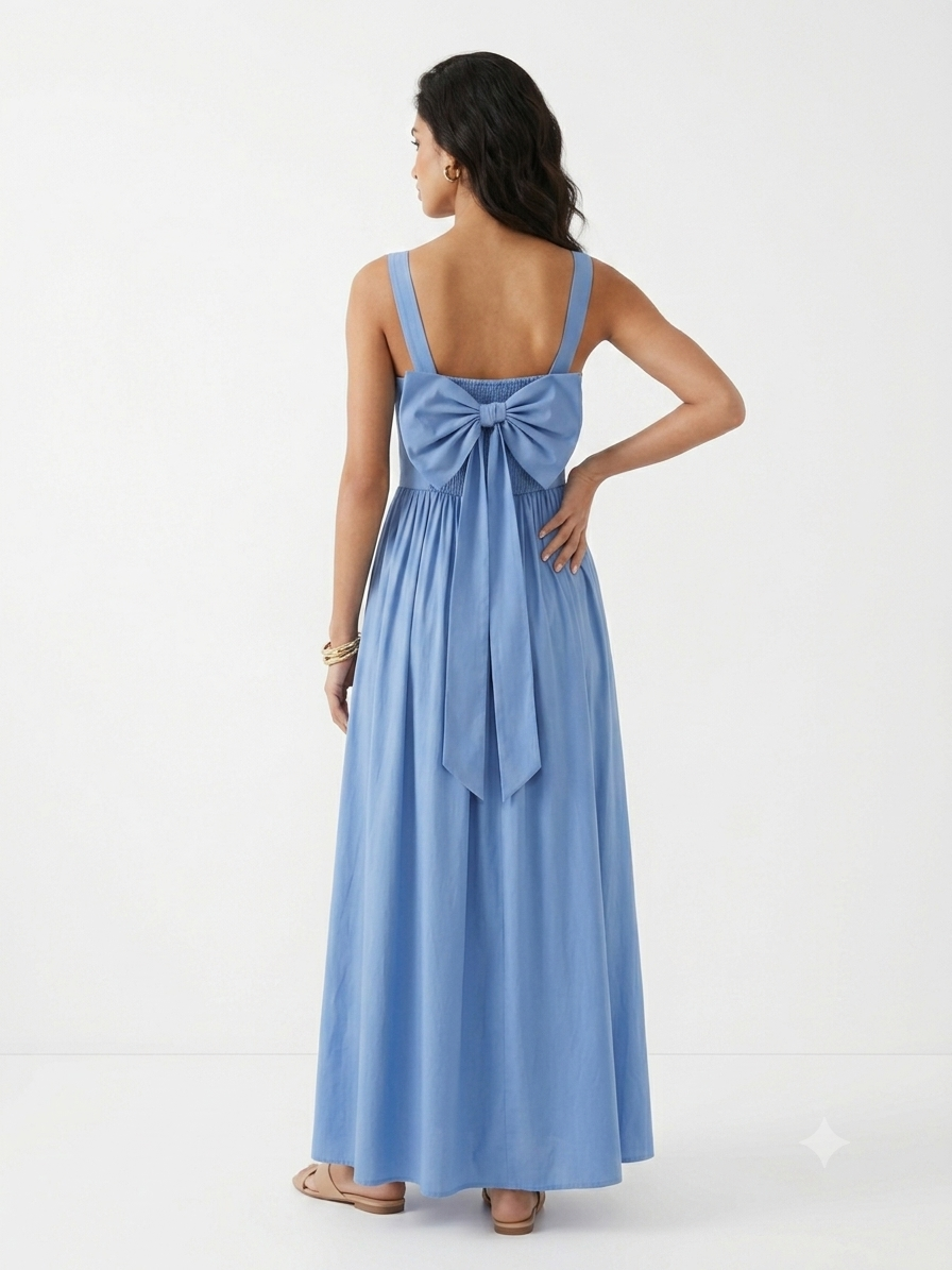 ABITO DAISY CELESTE CON FIOCCO