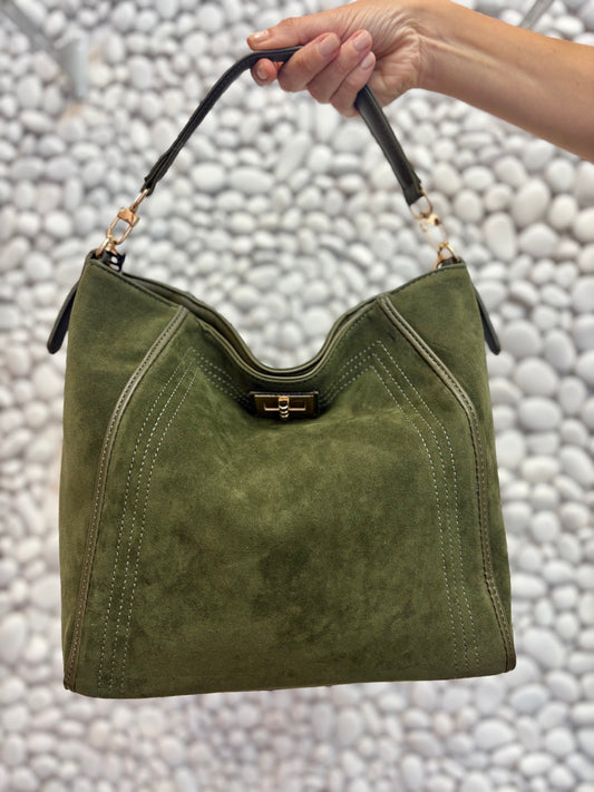 BORSA VERDE CAMOSCIO