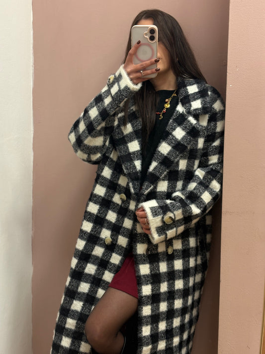 CAPPOTTO SCACCHI NERO