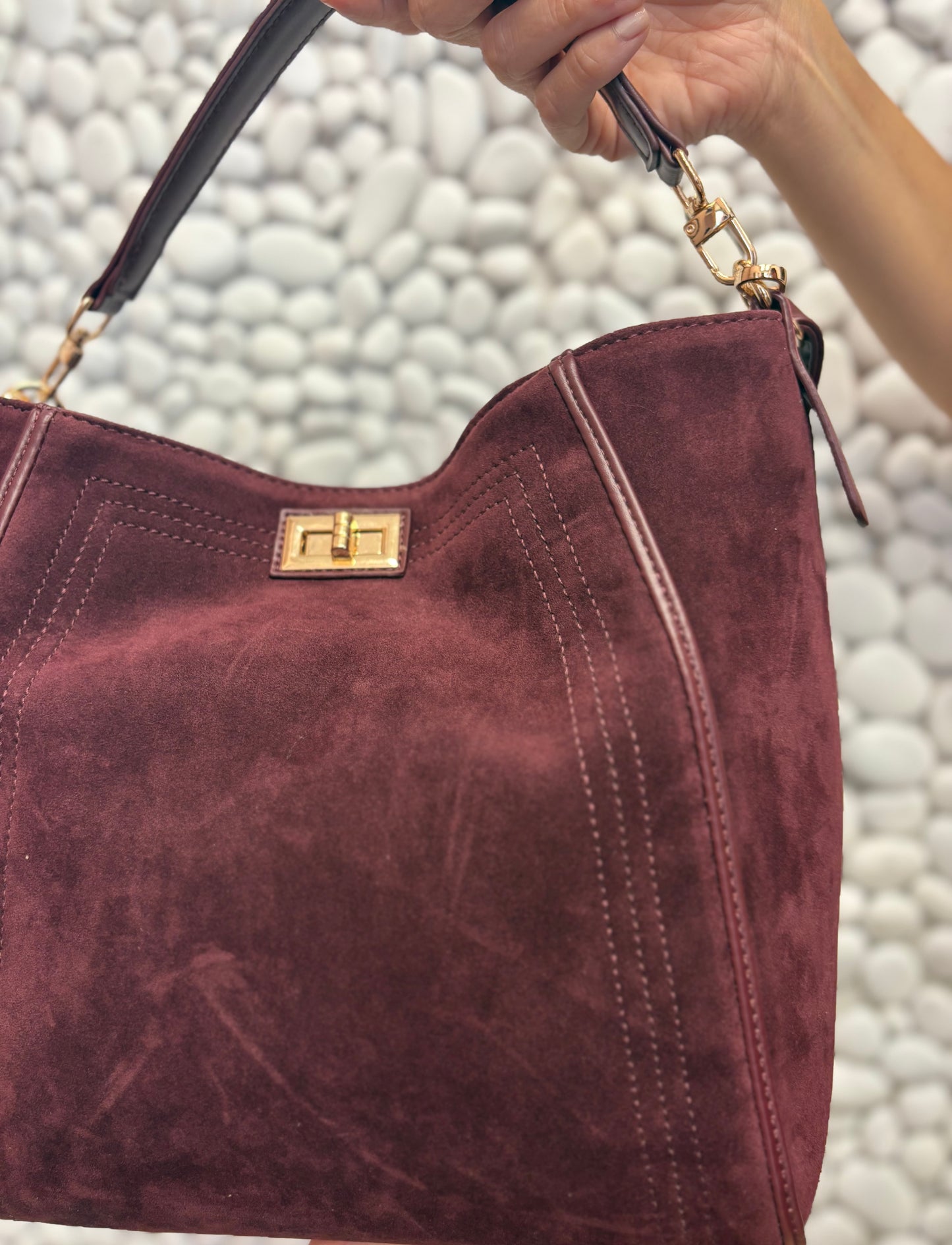 BORSA BURGUNDY CAMOSCIO