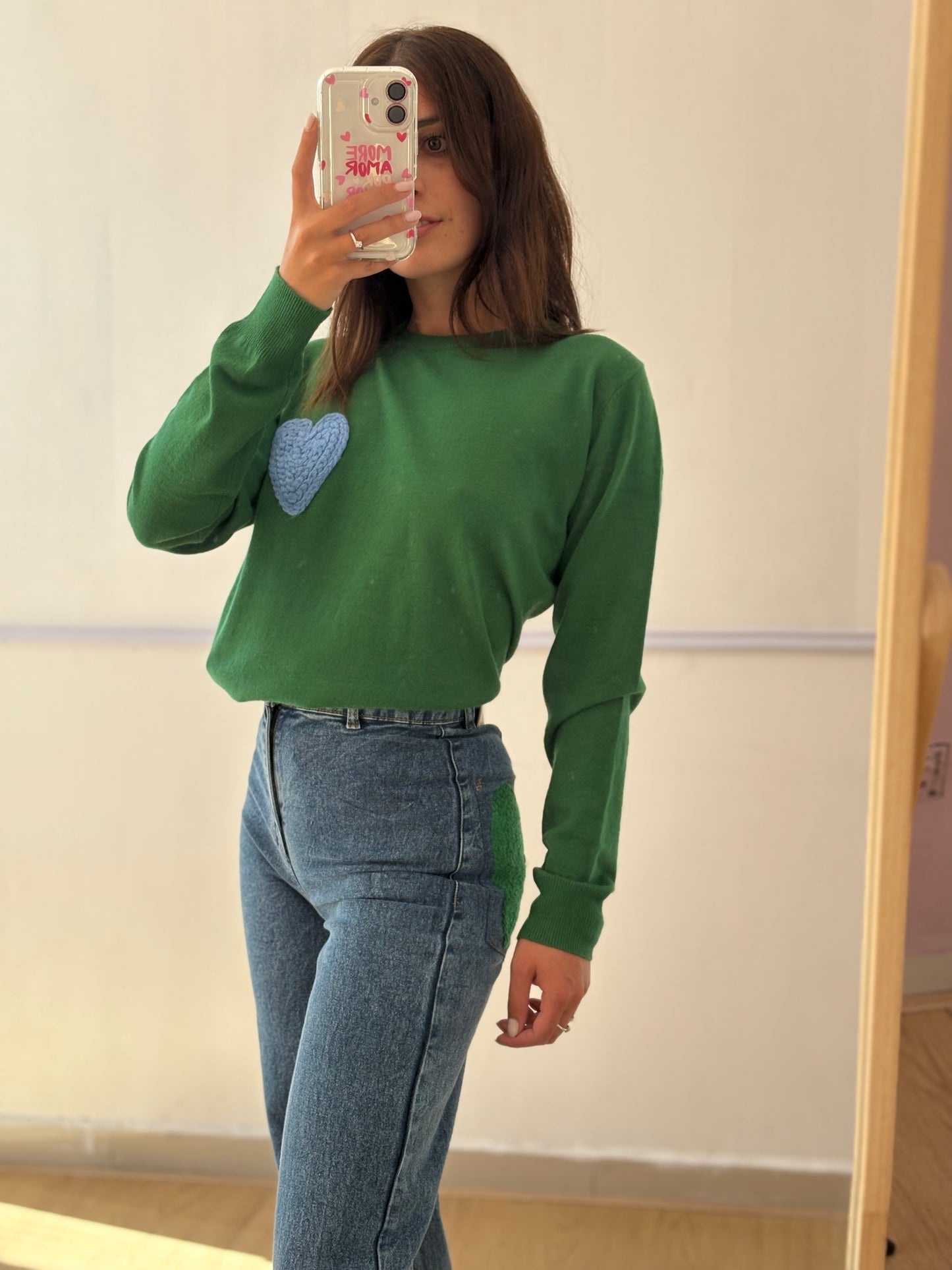 MAGLIONE CUORE VERDE