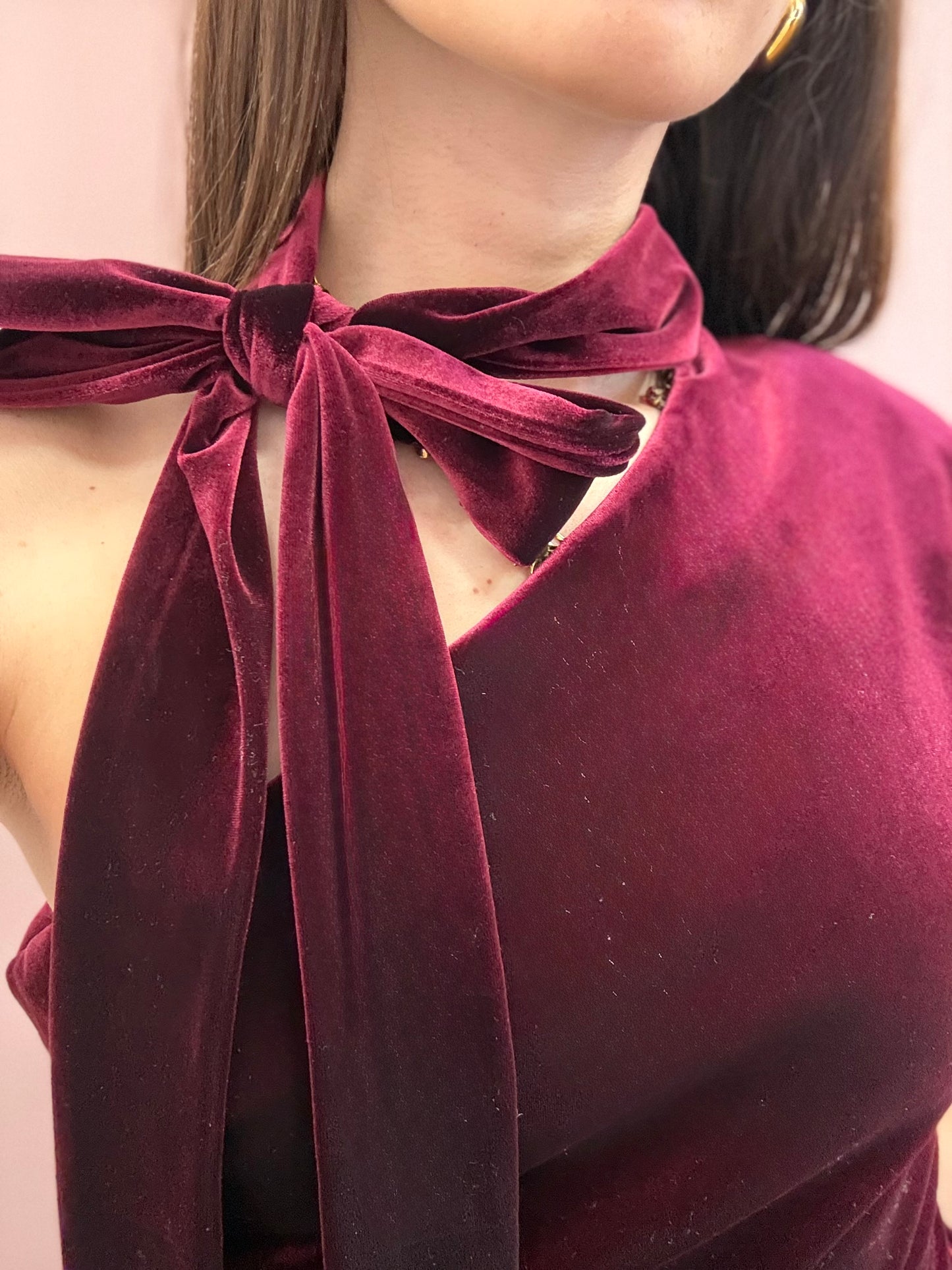 ABITO VELLUTO BORDEAUX