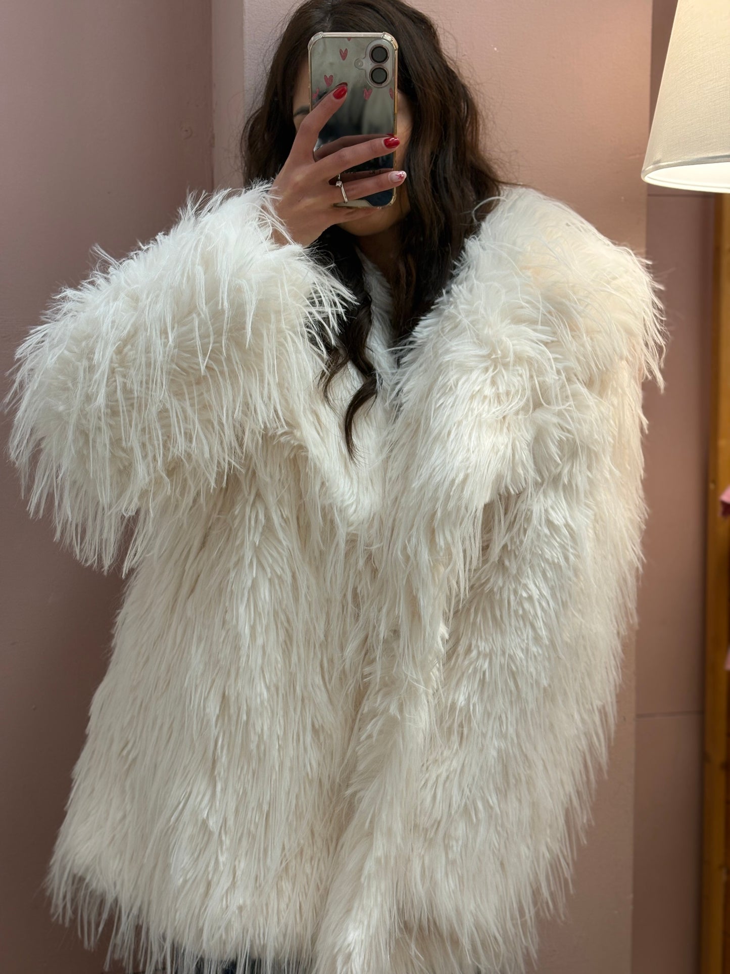 CAPPOTTO PELLICCIA BIANCA