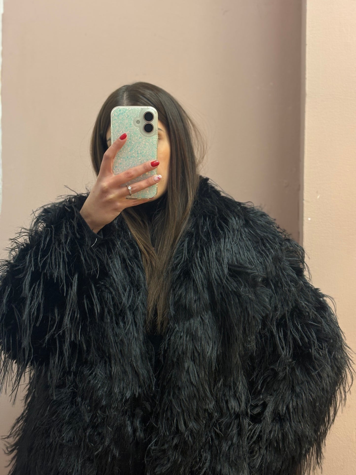 CAPPOTTO PELLICCIA NERO