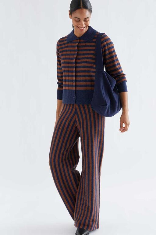 PANTALONE A RIGHE BLU E MARRONE COMPANIA FANTASTICA