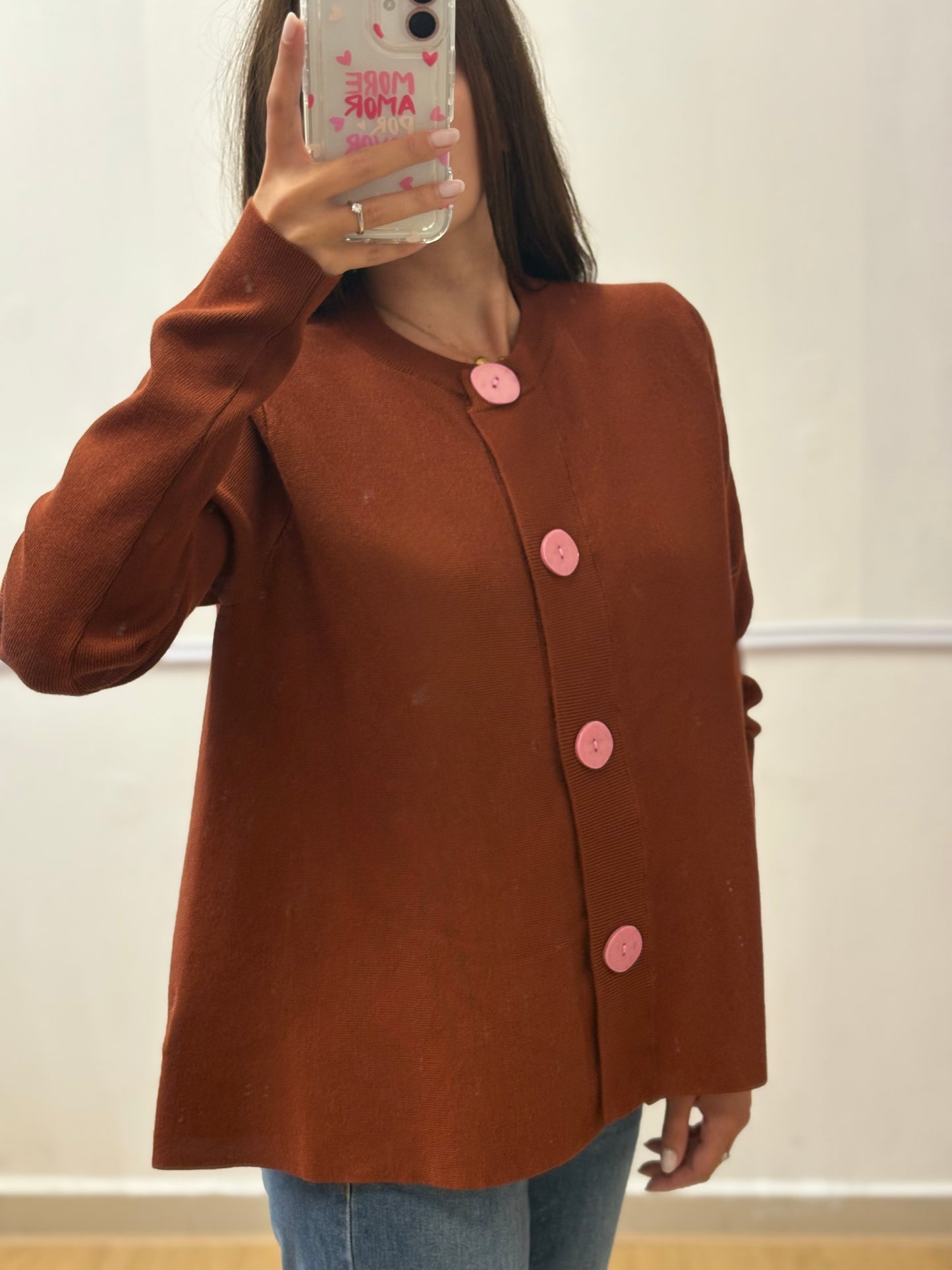 CARDIGAN MARRONE