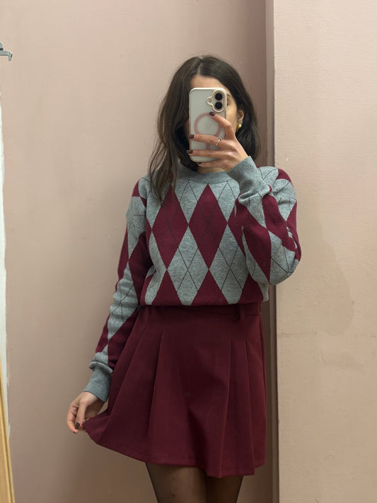 GONNA PANTALONCINO BURGUNDY