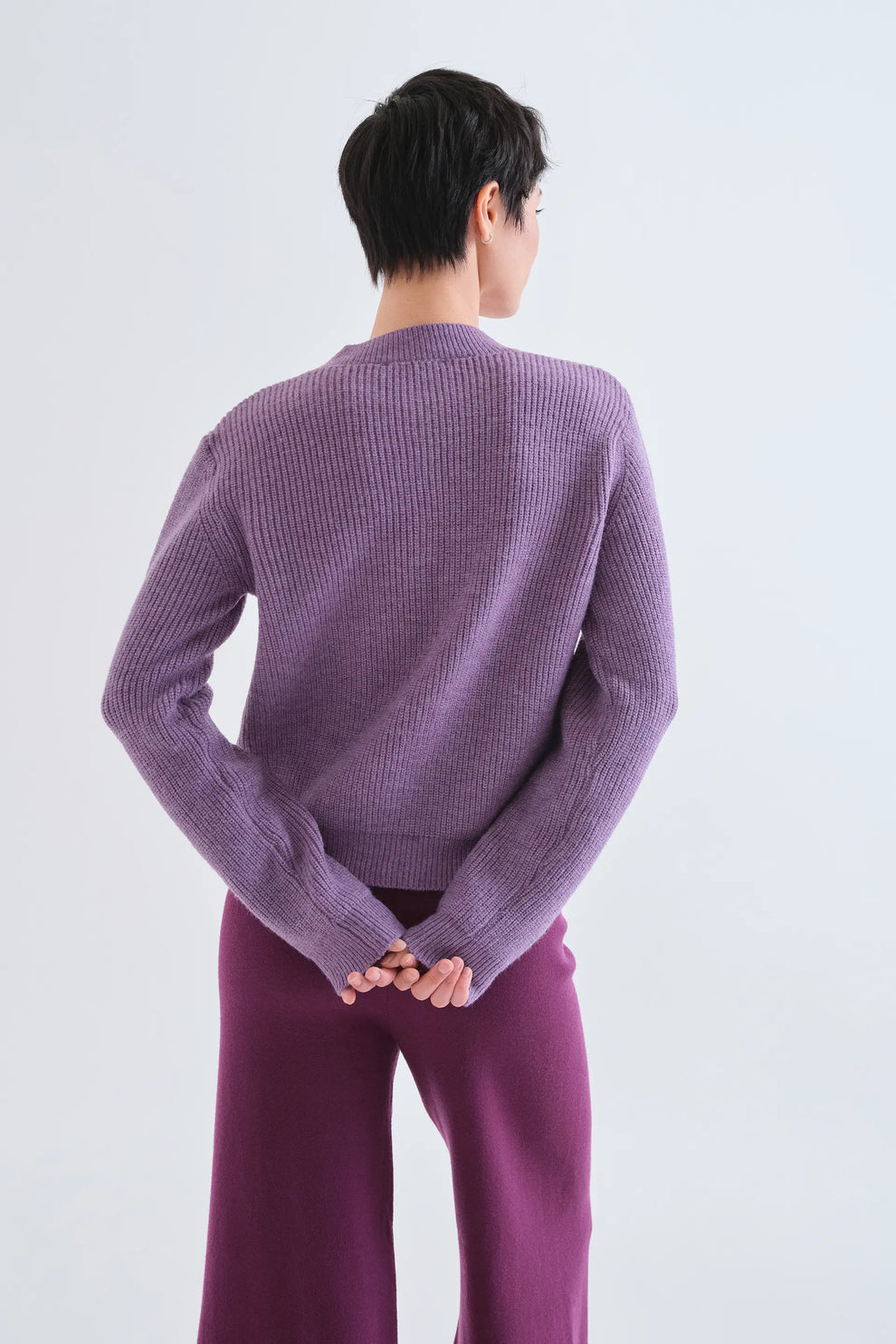 MAGLIONE FIOCCHI VIOLA