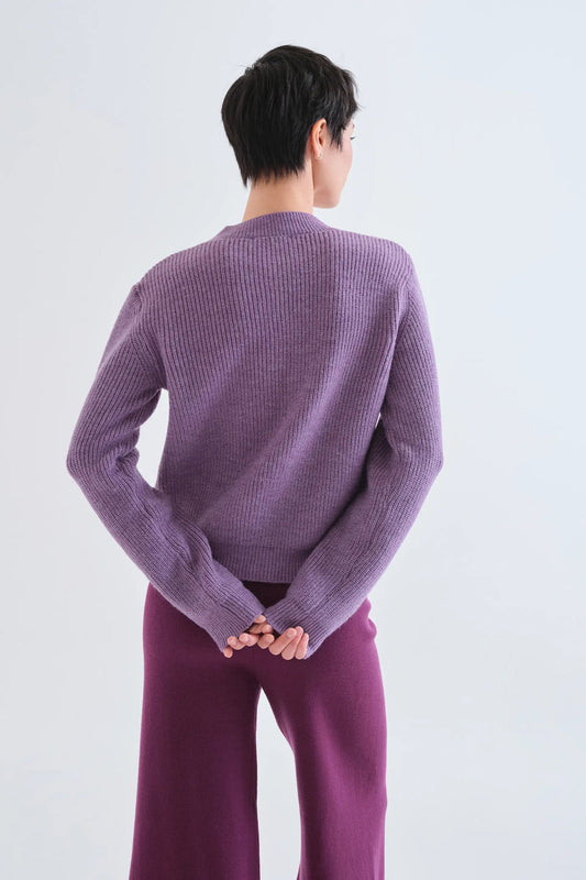MAGLIONE FIOCCHI VIOLA