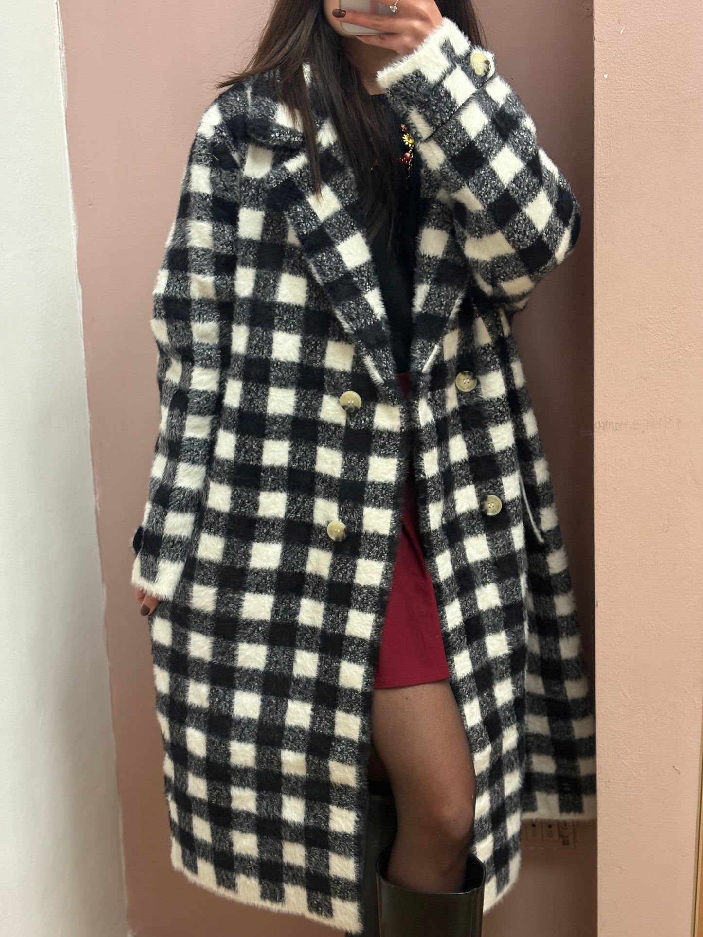 CAPPOTTO SCACCHI NERO