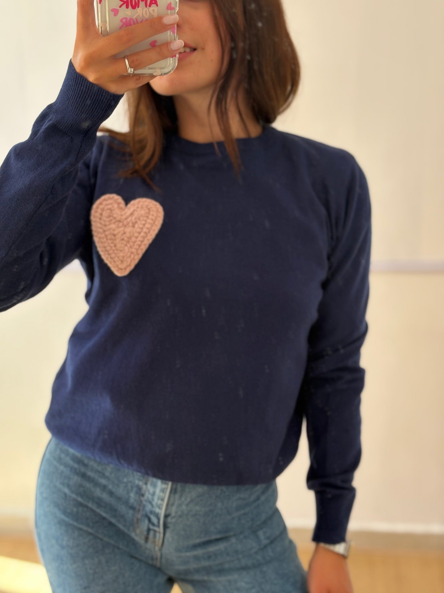 MAGLIONE CUORE BLU