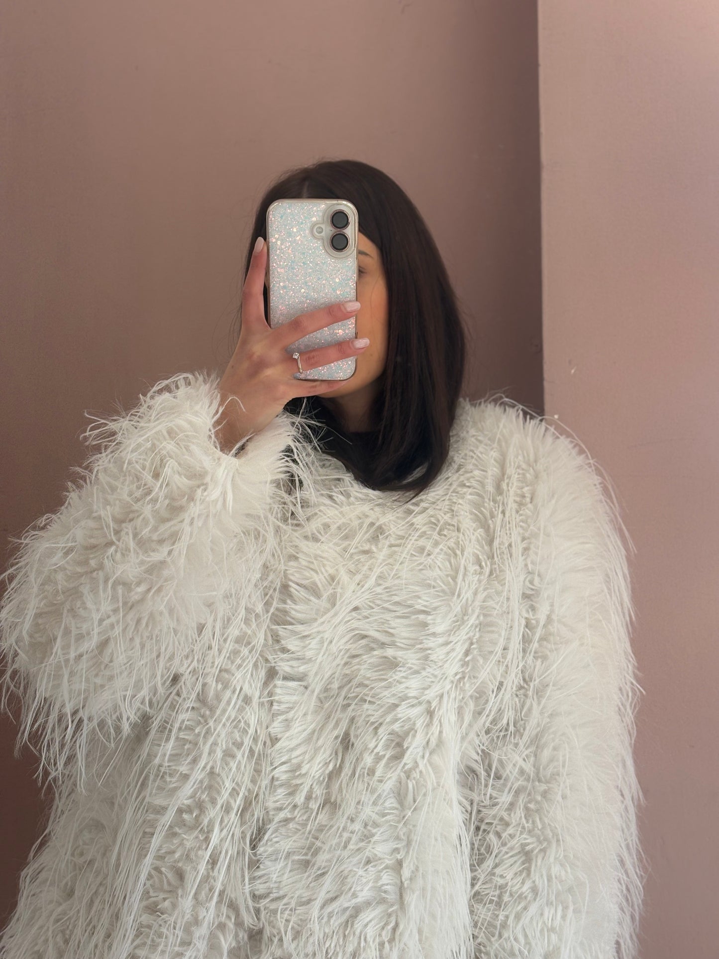 GIACCA PELLICCIA BIANCO LATTE