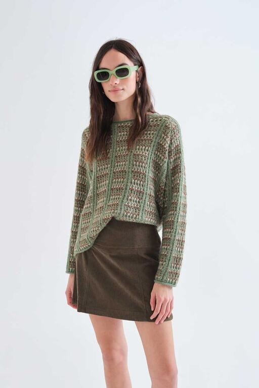 MAGLIONE TRAPUNTATO VERDE