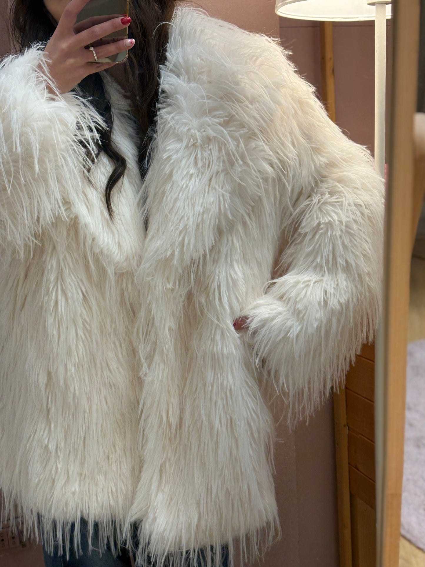 CAPPOTTO PELLICCIA BIANCA