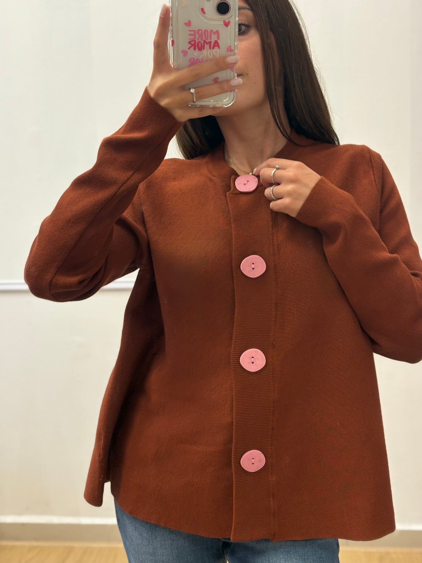 CARDIGAN MARRONE