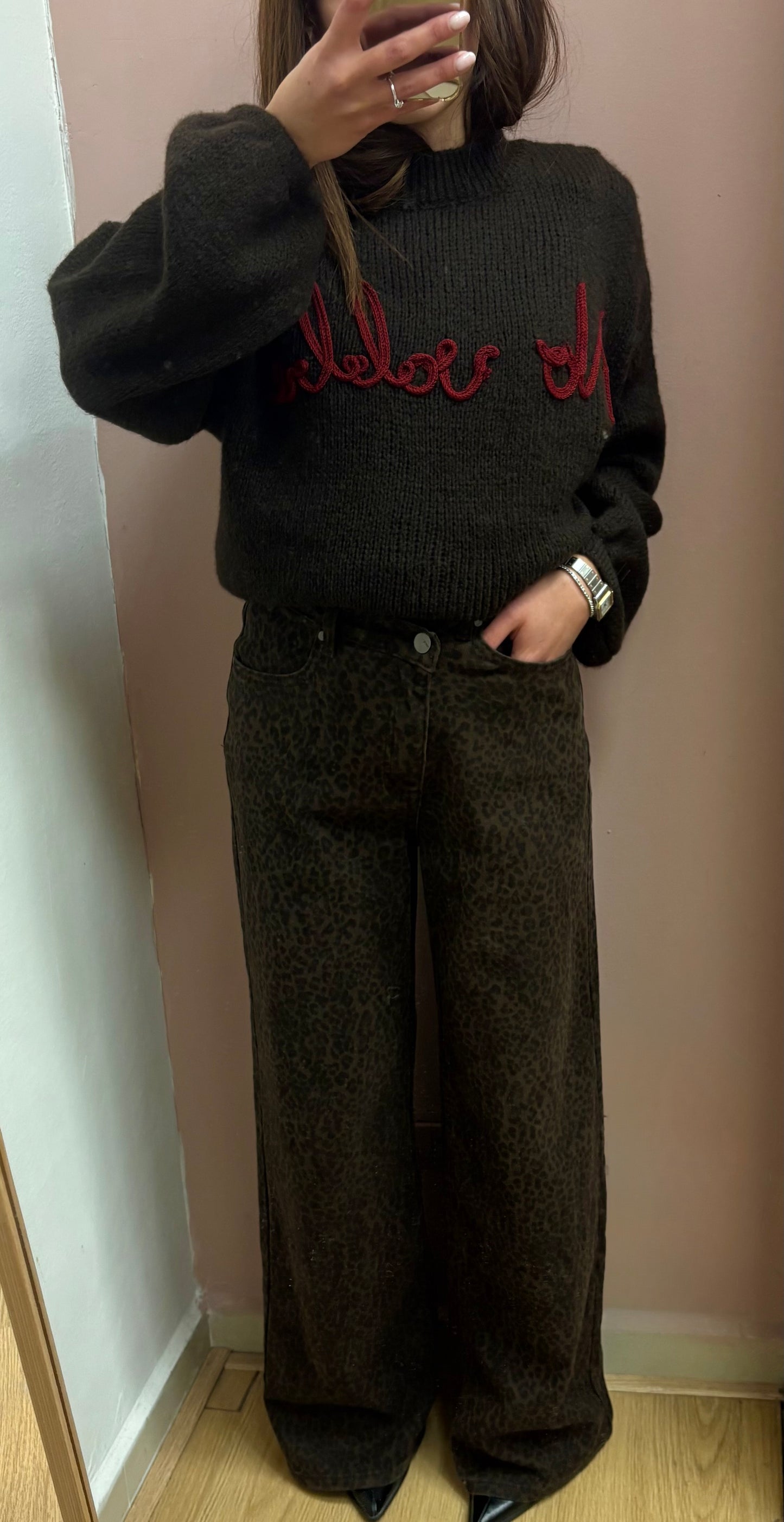 DENIM LEOPARDATO CIOCCOLATO