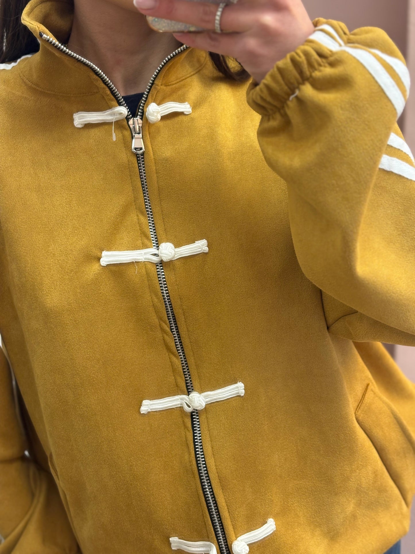FELPA ZIP CON COLLO ALTO