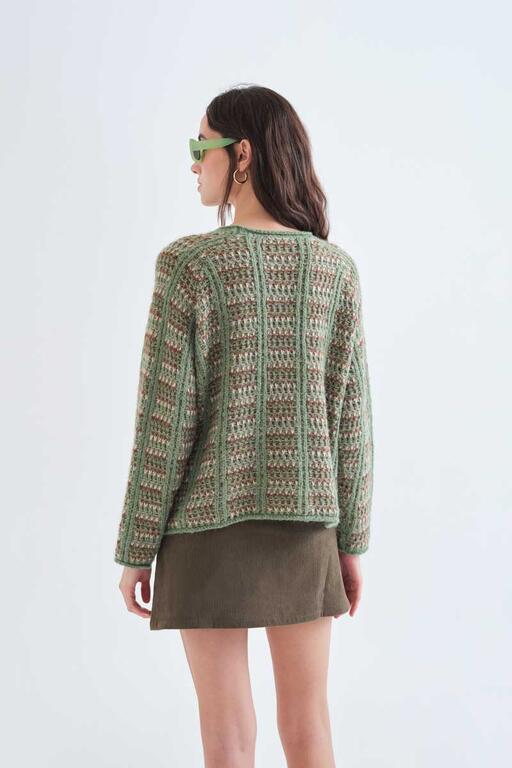 MAGLIONE TRAPUNTATO VERDE