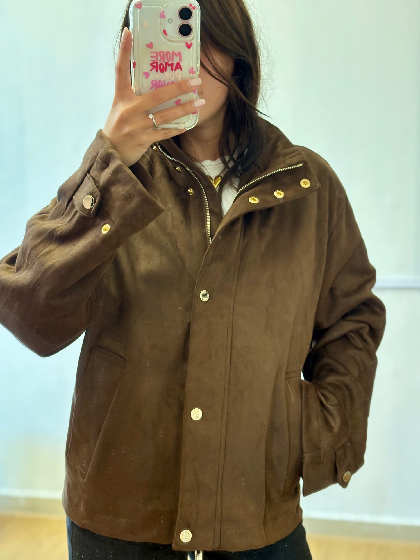 GIUBBINO CAMOSCIO MARRONE