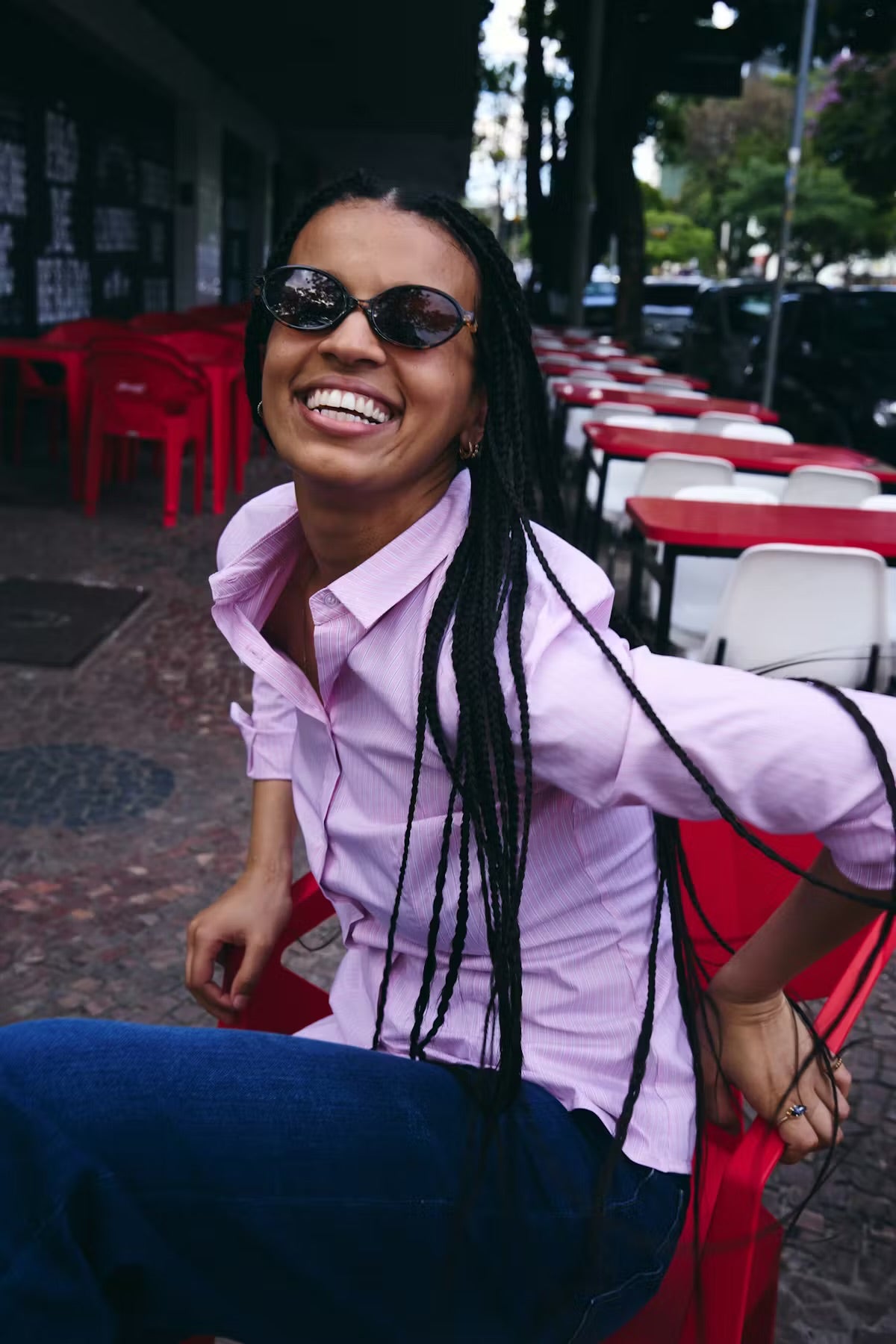 CAMICIA RIGHE ROSA ICHI