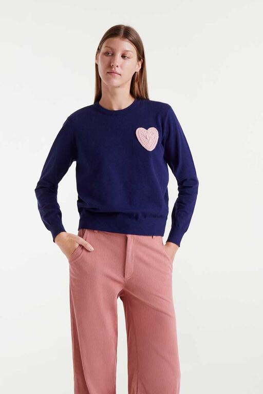 MAGLIONE CUORE BLU