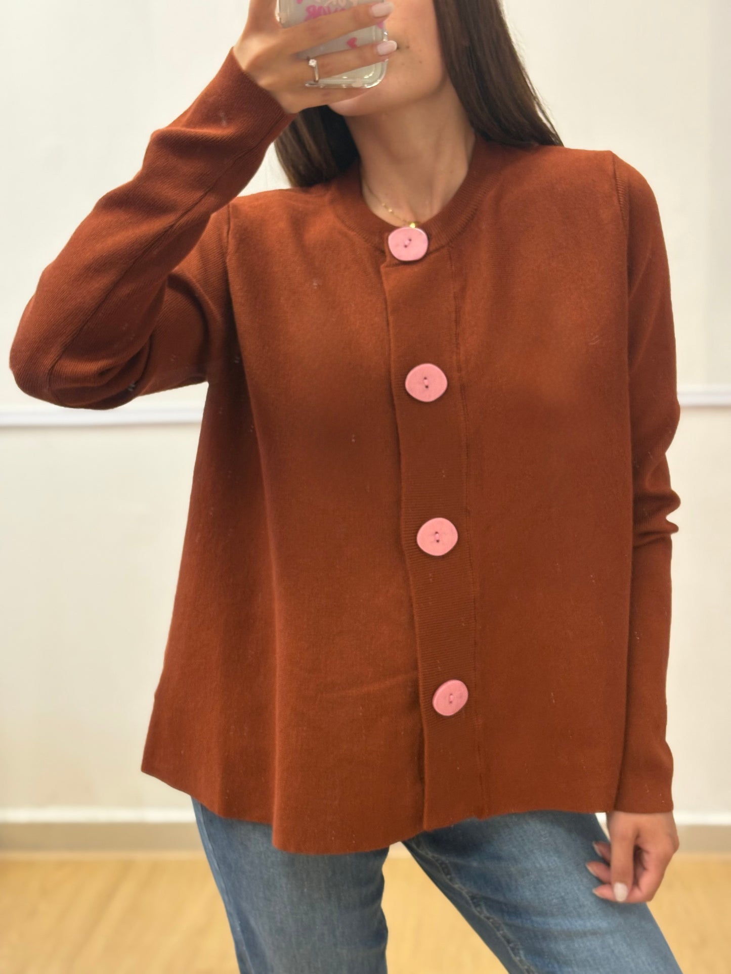 CARDIGAN MARRONE