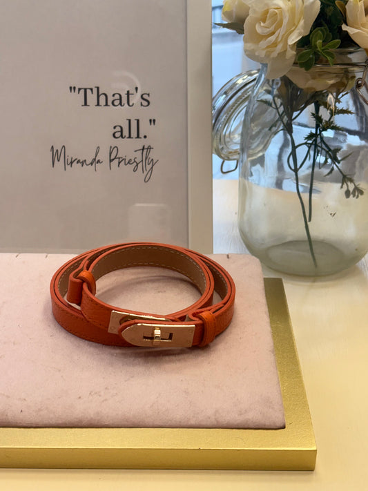 CINTA ARANCIO IN PELLE ALMA