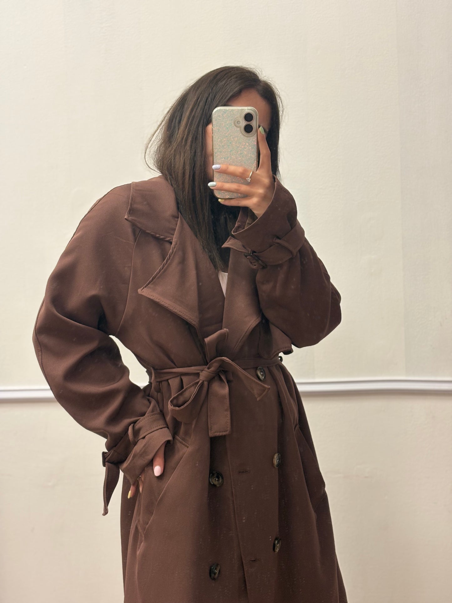 TRENCH LUNGO CIOCCOLATO