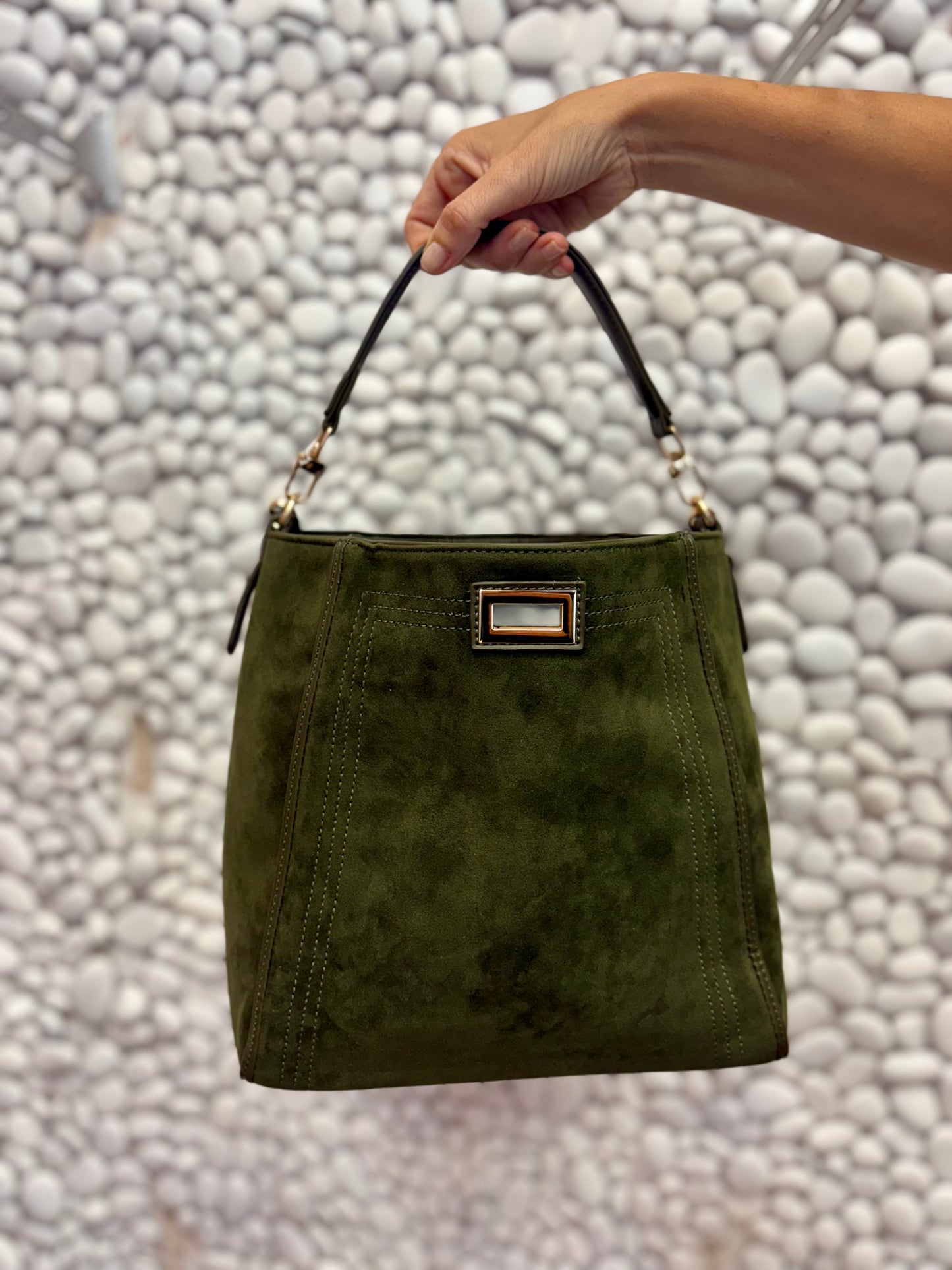 BORSA VERDE CAMOSCIO