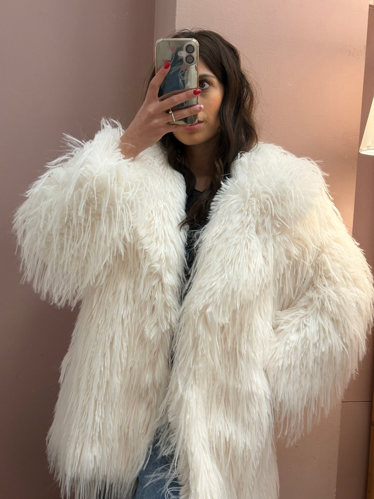 CAPPOTTO PELLICCIA BIANCA