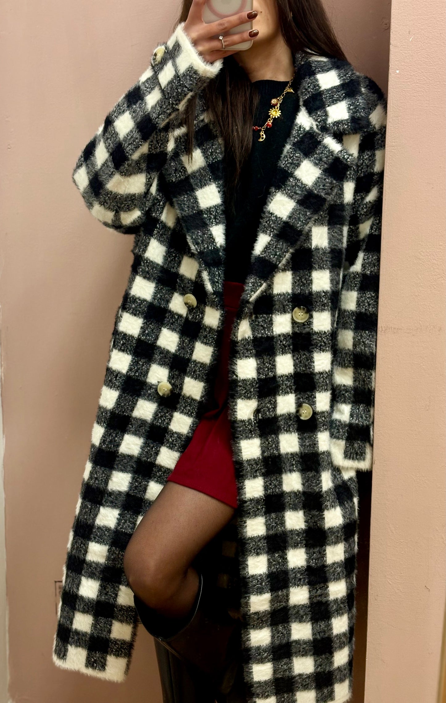 CAPPOTTO SCACCHI NERO