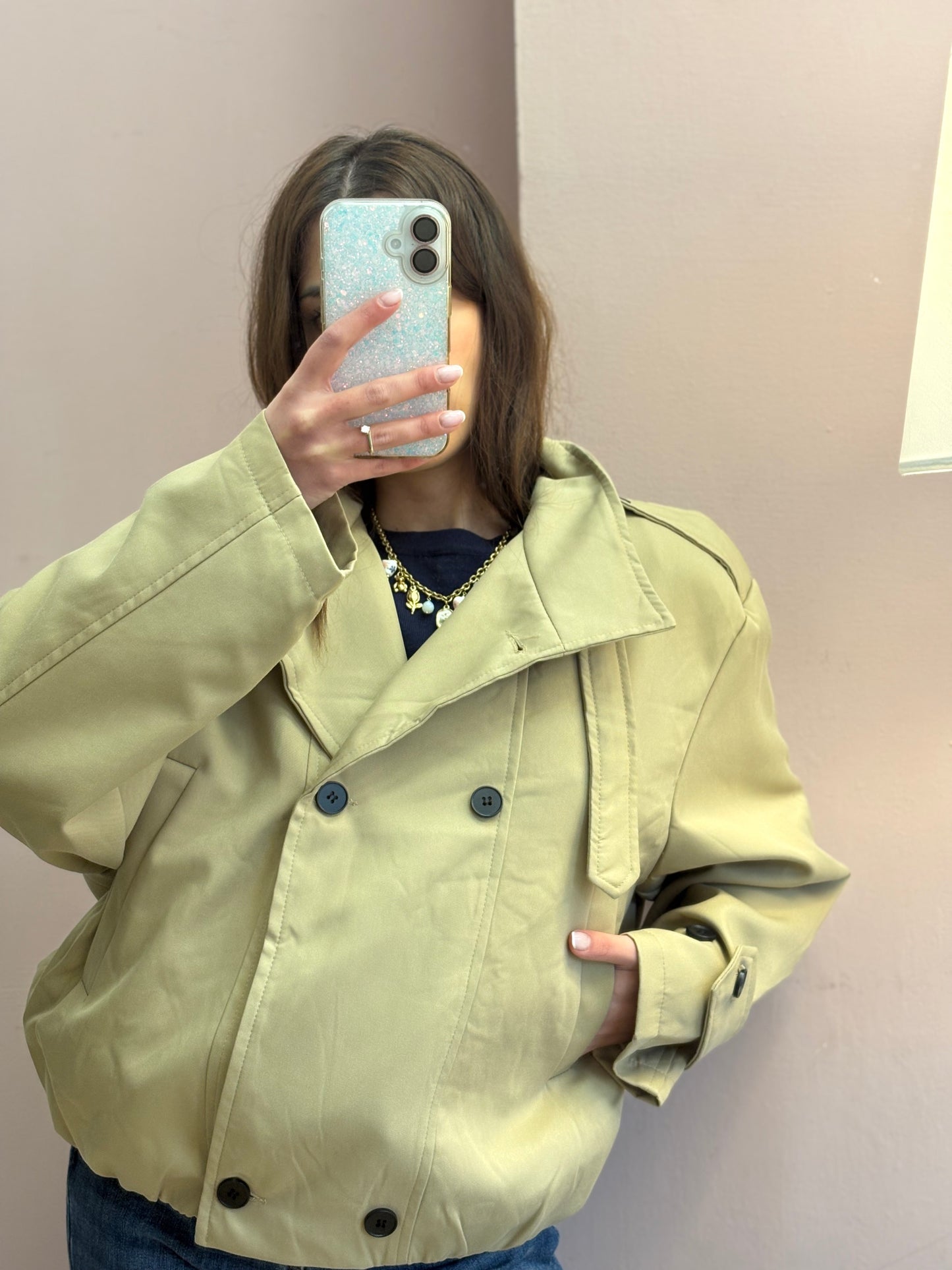 IMPERMEABILE BEIGE DOPPIOPETTO