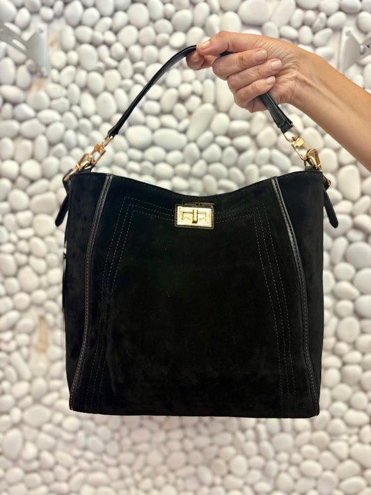 BORSA NERA CAMOSCIO