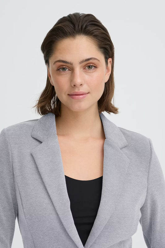 BLAZER PIQUÈ ICHI AZZURRO