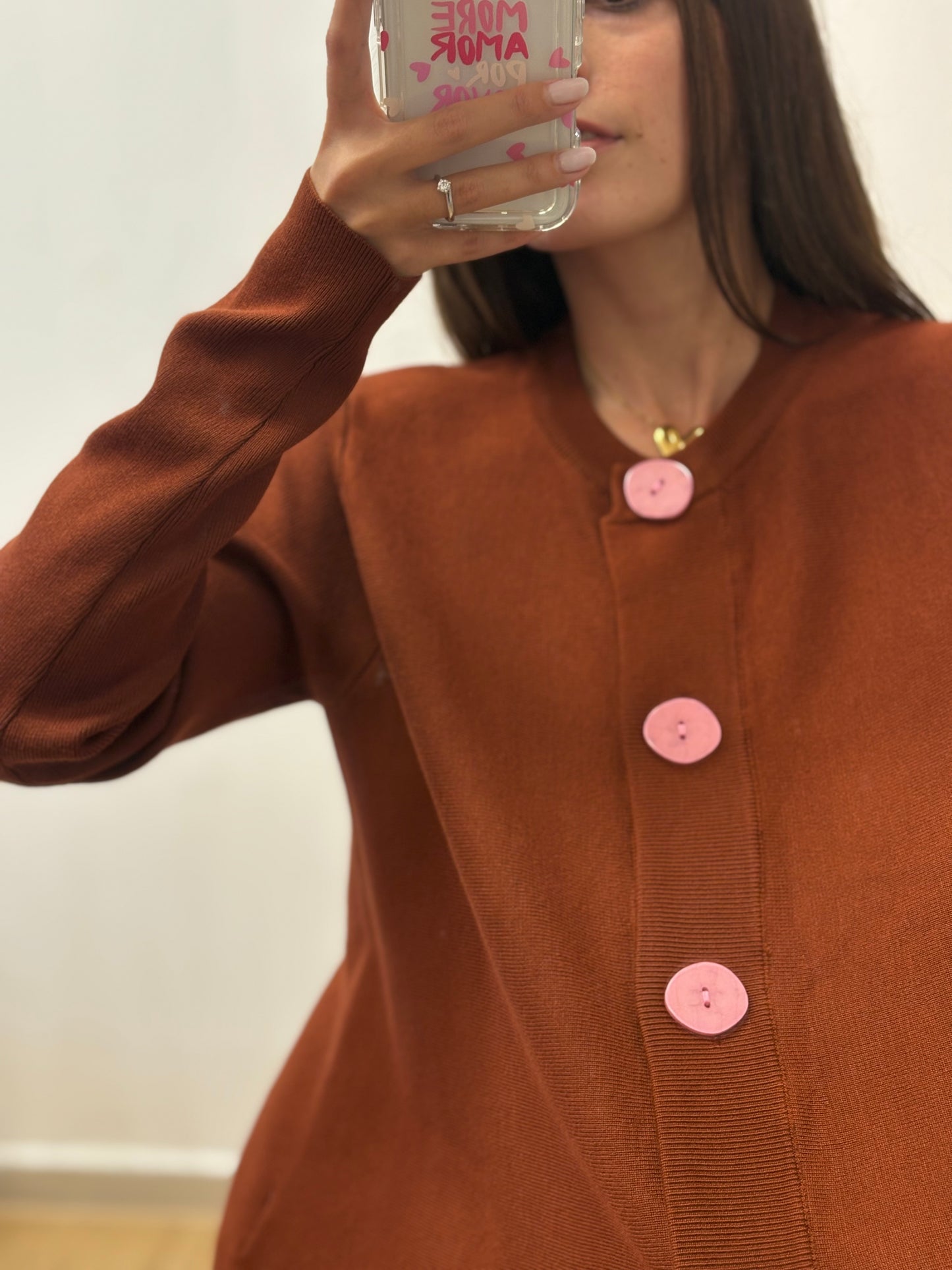 CARDIGAN MARRONE