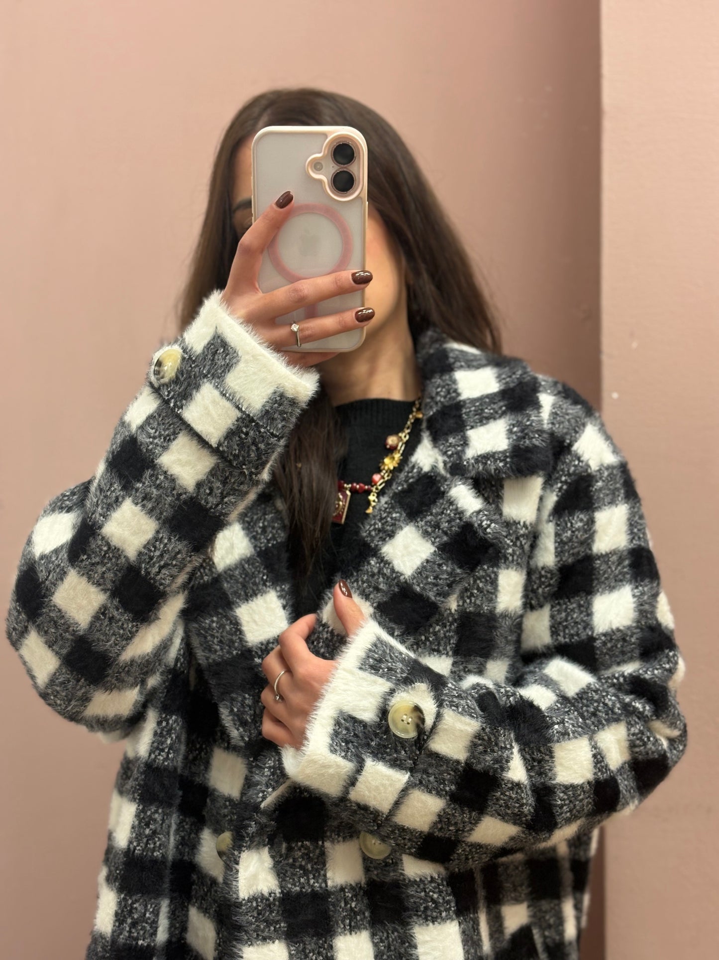 CAPPOTTO SCACCHI NERO