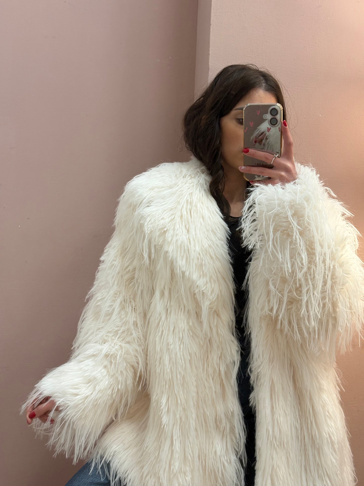 CAPPOTTO PELLICCIA BIANCA