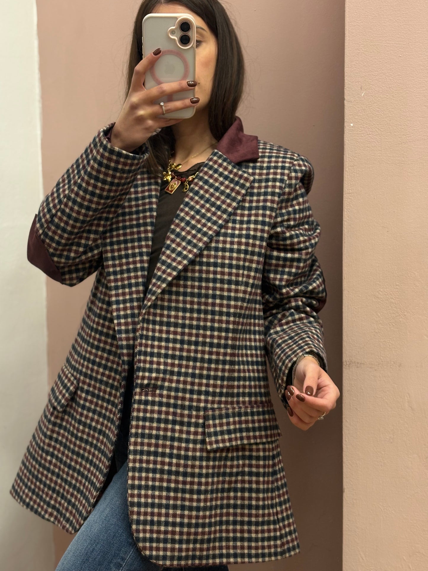 BLAZER SCACCO BURGUNDY